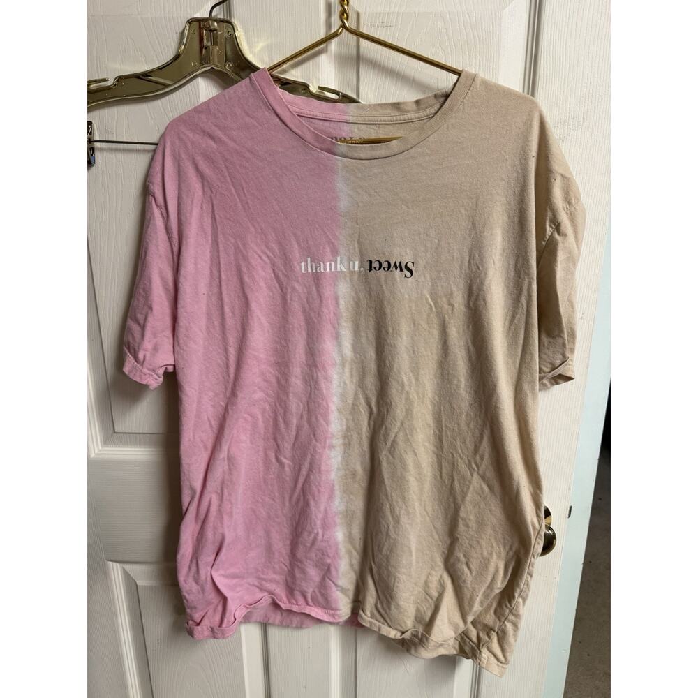 Ariana Grande Two-Tone Pink and Cream Graphic Tee